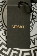 Versace Men’s Gray Logo Print Crewneck Short Sleeve T-Shirt US 2XL IT 56
