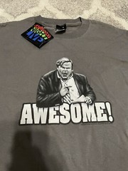 NWT Vintage Chris Farley SNL Comedian Y2k 2006 Awesome Shirt Gray Cotton Sz L