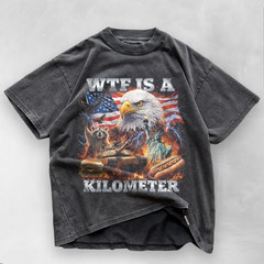 WTF Is A Kilometer Shirt Funny Patriotic USA Eagle 4th of July T-Shirt