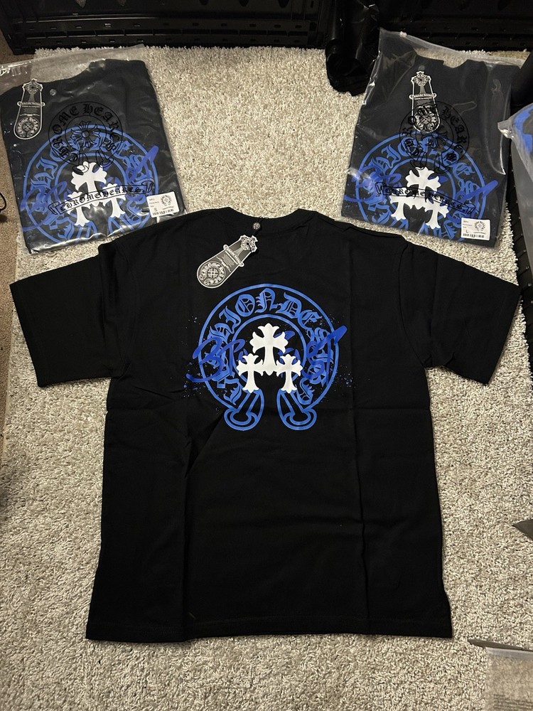 Chrome Men’s Black Graphic Print Crew Neck T-Shirt Size S/M/L