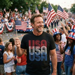 Mens USA USA Funny T shirts Red White Blue Retro Designs Cool Graphic T shirt