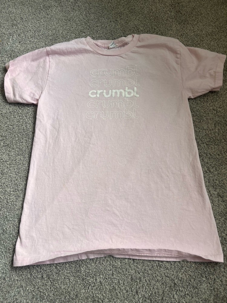 Crumbl Crumble Cookie Pink Crew Shirt Small XX