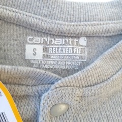 NWT Carhartt SMALL Relaxed Fit Heavyweight L/S Henley Pocket Thermal Shirt Gray