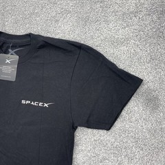 Space X Shirt Mens Small Black Crew Neck Short Sleeve Big Falcon Rocket New