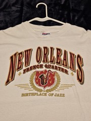 Vtg 90s New Orleans French Quarter T Shirt XL Hanes Beefy Birthplace of Jazz USA