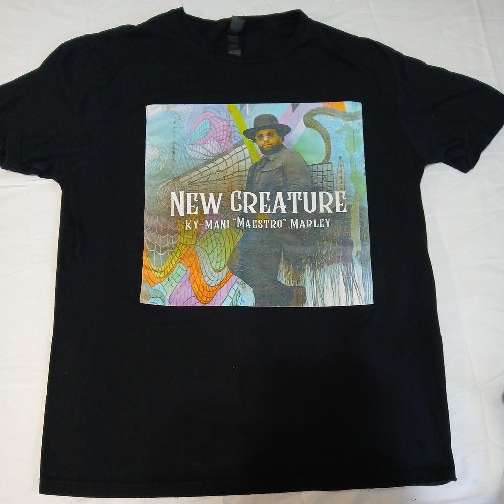 Marley, Ky-Mani Marley “New Creature” Tee Shirt Unisex Black Medium Cotton