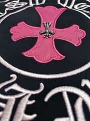 Chrome Hearts Black Pink Cross Logo Back Graphic Crew Neck Tee Men’s Medium