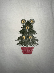 Goodfellow & Co Men’s Large Holiday Graphic T-Shirt Cream Cotton Blend Light It