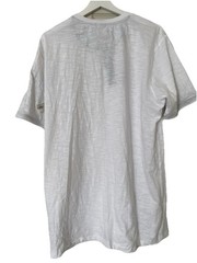Free Planet Men’s White Henley T-Shirt XL USA Patch Cotton Short Sleeve NWOT