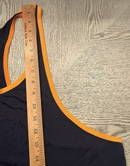 Tulio Tank Top Mesh Fishnet Muscle Sexy Clubwear Sz.L Navy Blue & Orange