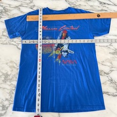 Nasa Mission Control blue short sleeve crew neck tee T-shirt size S/M