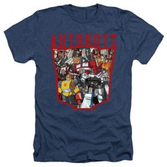 Transformers Heather T-Shirt Autobots Collage Navy Tee