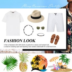 Hawaiian Shirts Men Aloha Summer Casual Beach Button Down Cruise Holiday Party U