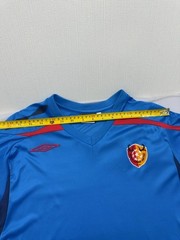 Umbro Mens Blue Soccer Field Jersey Short Sleeve Moisture Wicking Micro Mesh