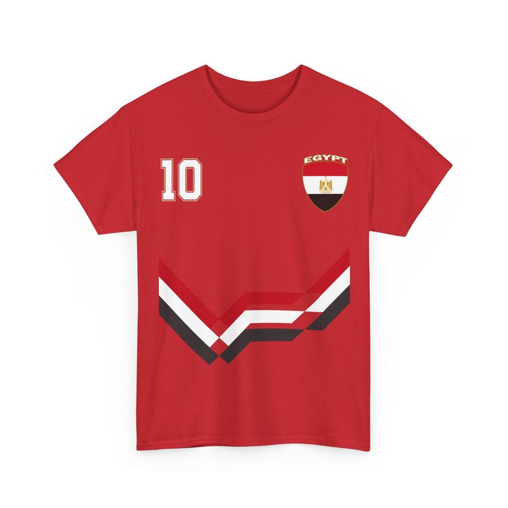 Egypt Number 10 Soccer Jersey Style Shirt, Egyptian Flag Soccer Shirt
