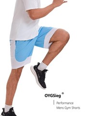 OYGSieg 6 Pack Mens Mesh Athletic Basketball Shorts Gym XX-Large, Seta
