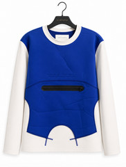 Sample FUMITO GANRYU Blue Scuba Waterproof Neoprene Long Sleeve Shirt 8 Fits S