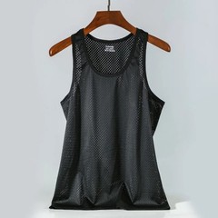 Men Ice Silk Tank Top Men’S Trendy Mesh Breathable Quick Drying Sports