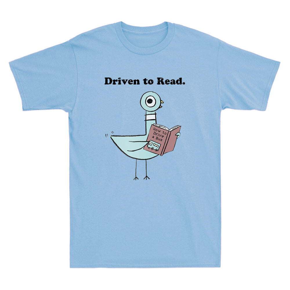 Driven To Read Funny Pigeon Library Reading Book Graphic Vintage Unisex T-Shirt
