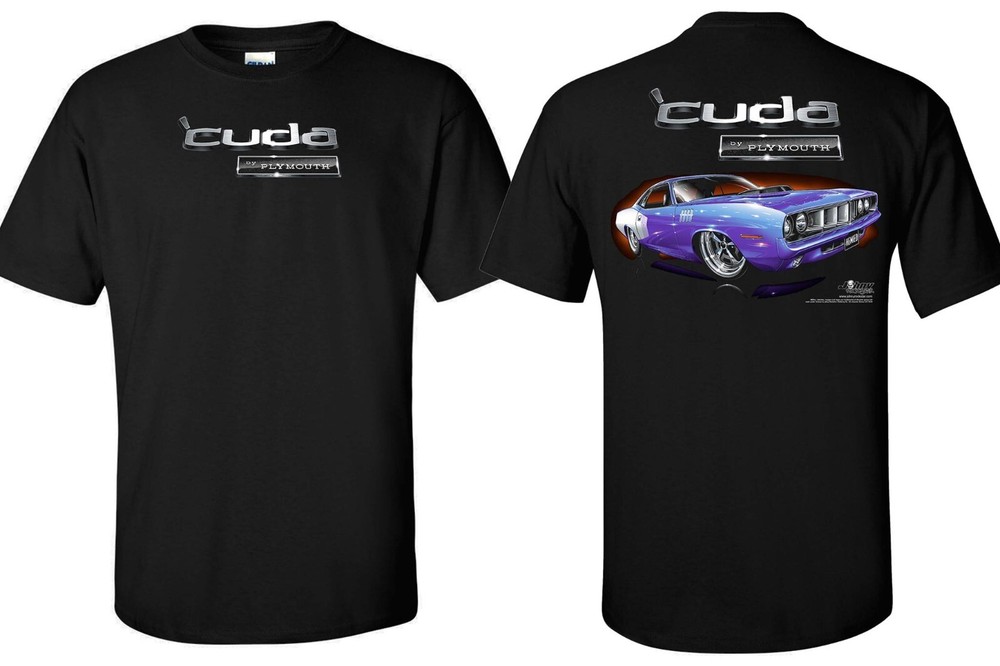 Plymouth Cuda Mens Black T shirt Mopar