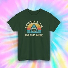 I Waited All Year Shark Week T-Shirt S-5XL Ocean Lover Graphic Tee Gift