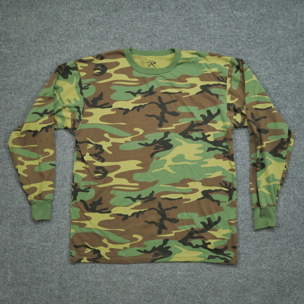 Rothco Shirt Adult XL Green Brown Camouflage Long Sleeve Mens