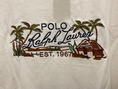 Polo Ralph Lauren Big & Tall Ivory PALM TREE CABIN LOGO Short Sleeve T Shirt