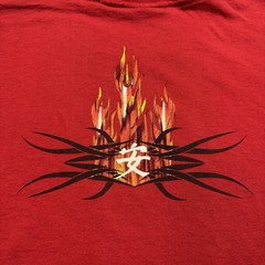 No Boundaries white dragon fire graphics red t shirt Men Size 2XL