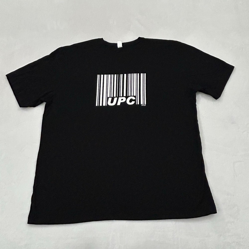 UPC v1.0 Barcode MMA UFC Black Graphic Logo Short Sleeve Tee Shirt Men’s XXL