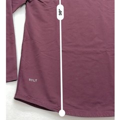 BYLT Drop Cut Lux Long Sleeve Shirt Mens XL Maroon Athletic Curved Hem