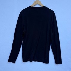 Alfani Alfatech Mens Long Sleeve Crewneck T-Shirt Deep Black Stretch Medium NEW