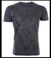 AMERICAN FIGHTER Dark Charcoal Grey Black ALASKA Athletic Graphic T-shirt NWT