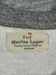 Marine Layer Henley Shirt Mens Medium Grey Stretch Long Sleeve Casual Pullover