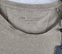 John Varvatos Linen Blend Chain Skull Tee Men’s XL Olive Leaf Crewneck Pullover