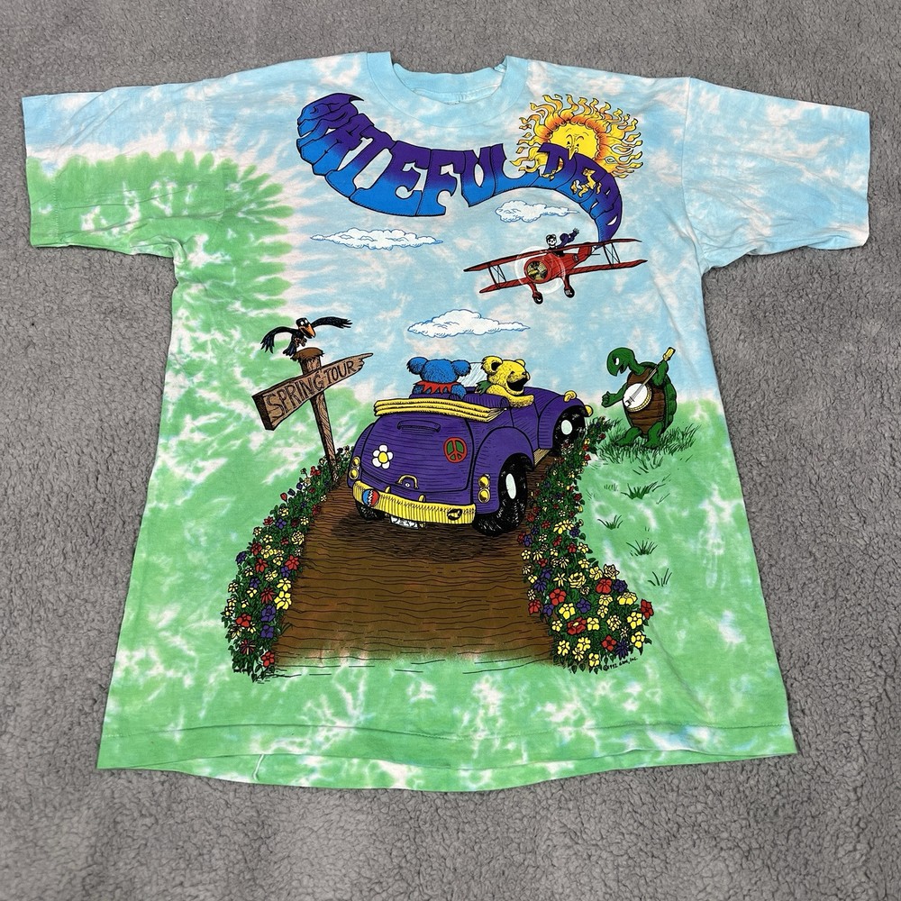 Vintage Grateful Dead Liquid Blue Shirt MINT* Spring Tour AOP Rare Tie Dye RARE