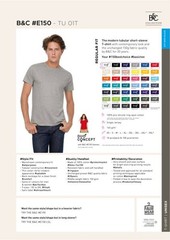 B&C Collection #E150 TU01T – Mens Plain Cotton T-Shirt Lightweight Straight (B)