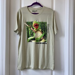 Disney The Muppets Kermit The Frog Country Roots Shirt Short Sleeve Mens L FLAW
