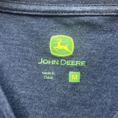 John Deere T Shirt Mens Medium Farmer Tractor Agriculture Outdoor Blue-Grey