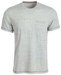 Sun + Stone Men’s Blair Contrast Neck Stitch Marled T-Shirt Grey/White -2XL