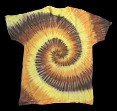 *New* 2XL – Sm Handmade Tie Dye, Caramel Mocha Spiral, Crew or V-Neck
