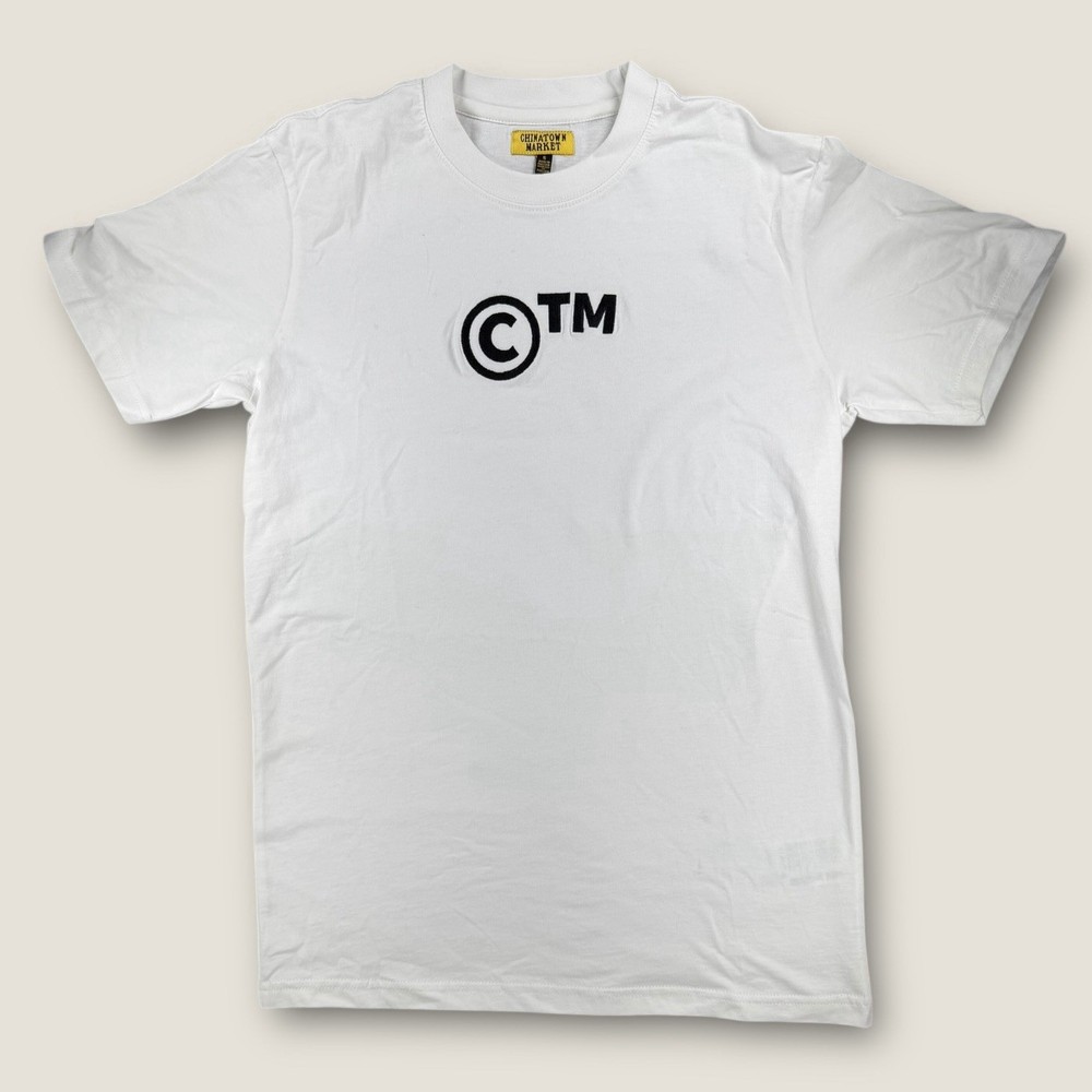 Chinatown Market T-Shirt Mens Small White Copyright TM Graphic Logo Streetwear