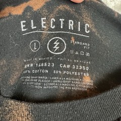 Electric Anvil T-Shirt Men’s L Black Bleach Wash Tie Dye
