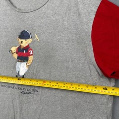 Polo Ralph Lauren Mens Classic Fit Polo Bear Graphic T Shirt XL Grey Red Navy