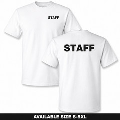 STAFF T-Shirt Event Staff Security Uniform Employee Work Crew Tee S-5XL