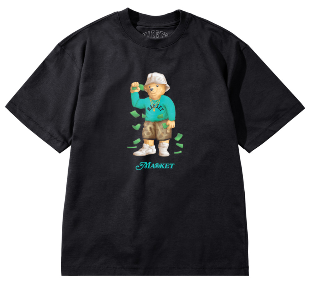 Chinatown Market Studios Making It Rain Bear T-Shirt Jet Black Brand New Withtag