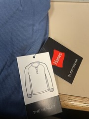 Hanes Men’s Long-Sleeve Henley Shirt SLEEPWEAR 95% cotton 3 button XL SOFT