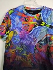 Jane Tattersfield X MEDICINE Art Deco Birds Logo Men’s Sz Large T Shirt Colorful