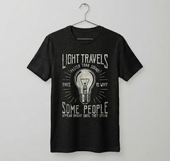 Light Travels Faster Than Sound T-Shirt Funny Science Sarcastic Dark Gray Tee