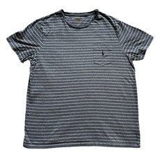 Polo Ralph Lauren Men’s XL Stripe Pocket T-Shirt Gray Pony Logo Casual Tee