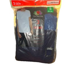 Fruit Of The Loom Tag Free Crew Tshirts Size Small Pack Of 3